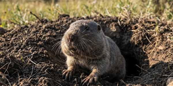 gopher coming out of mount